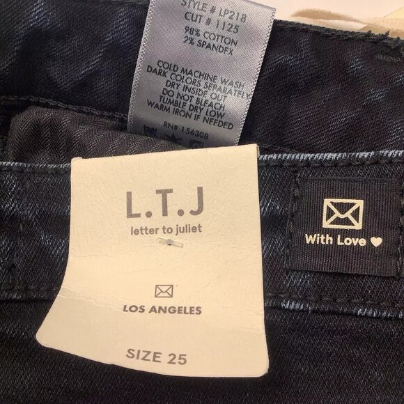 New LTJ Letter to Juliet Venice Jean Womens Size 25 Black High-Rise Straight Leg - Picture 8 of 10